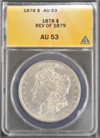 US Coins 1878 Morgan Silver Dollar Reverse of 1879