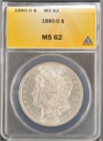 US Coins 1880-O Morgan Silver Dollar Graded MS62 b