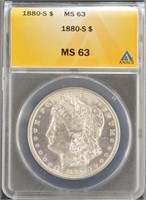 US Coins 1880-S Morgan Silver Dollar Graded MS63 b