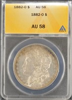 US Coins 1882-O Morgan Silver Dollar Graded AU58 b