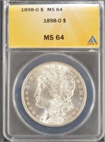 US Coins 1898-O Morgan Silver Dollar Graded MS64 b