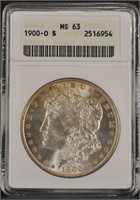 US Coins 1900-O Morgan Silver Dollar Graded MS63 b