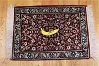 Hand Knotted Burgundy Wool Rug (2' x 2'9")