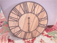 24" Wood Metal Clock