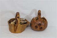 Hand Carved Wooden & Gourd Baskets