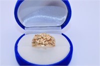 3.8 GRAM SOLID 14 K GOLD NUGGET RING - SIZE 9.5