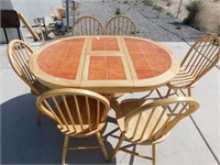 Tile Top Dining Table With 6 Chairs