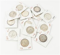 Coin Lot of 15 Silver Half Dollars, G-BU
