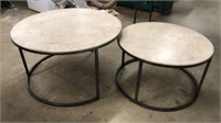 Round Tables 36” and 30” Faux Marble Pair