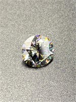2.00 Carat Grey Round Cut Diamond Moissanite GRA