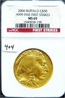 2006 BUFFALO $50 GOLD COIN - NGC GRADED: MS69