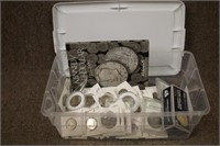 Tote Of Carded Coins Approx (97) Buffalo Nickels,(