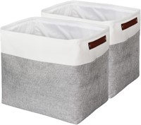 Set of 2 Large Fabric Storage Bins 17x12x15