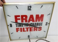 Fram Filters Electric Clock 15"x15"