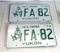 Pair Yukon 1978 License Plates