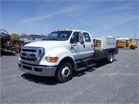 2008 Ford F650 Crew Cab Flatbed Service Truck