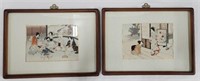 Pair of Japanese Woodblock Prints by Ginko