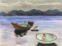Herb Simeone (1941-2016), Cambodian Boats