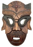 Hand Carved Wood Tribal Animal Like Mask