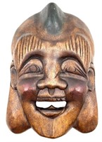 Hand Carved Wood Tribal Buddha Mask