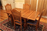 Antique Extension Dining Table w/ Chairs