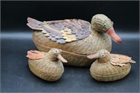 Vtg Wicker Duck Baskets