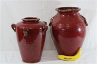 Lg Red Ceramic Vases