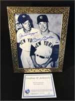 Mickey Mantle & Joe DiMaggio Signed 8x10 w/ COA