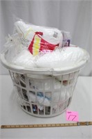 Laundry Basket with Batting, Pillow Forms & Sewing