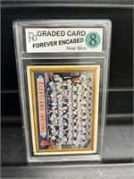 1957 Topps Cleveland Indians Team Card Graded 8