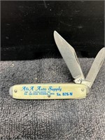 Vintage A&A Auto Supply Pocket Knife GAS OIL