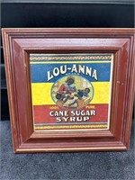 Vintage BLACK AMERICANA Lou-Anna Cane Syrup Sign
