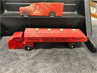 Vintage Toy Truck Lot- GAS OIL TANKER-Moving Van