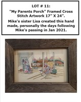 "My Parents Porch" Framed Cross Stitch Artwork 17