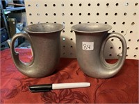 2 PEWTER MUGS