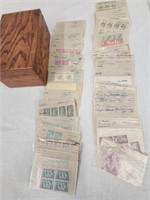 Stamps 1938 to 1950's in wood file box.  Look at