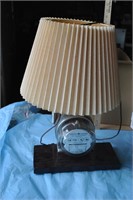 lamp with wooden base