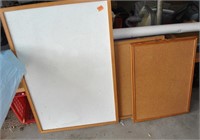 whiteboard and 2 cork boards