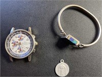 Sterling silver bracelet and watch