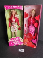 (2) Valentine Barbies