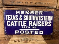 Original Texas & Southwestern Cattle Raisers Sign