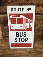 Original Bust Stop Double Sided Enamel Sign