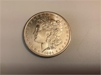 1884 O Morgan Silver Dollar,XF,cleaned