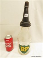 Antique Glass Automotive Oil Bottle With Cap