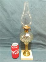 Antique Bullseye Composite Oil Lamp