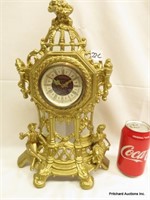 Lovely Ornate Cast Metal Mantle Clock