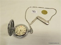 Adanac 18 Jewel Pocket Watch With Chain & Knife