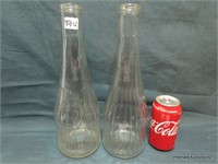 2 Antique Glass Oil Bottles