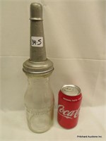 Antique  Glass Imperial Pint Automobile Oil Bottle