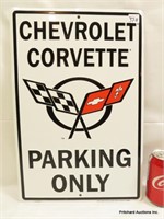 Tin Automotive Chevrolet " Corvette" Parking Only